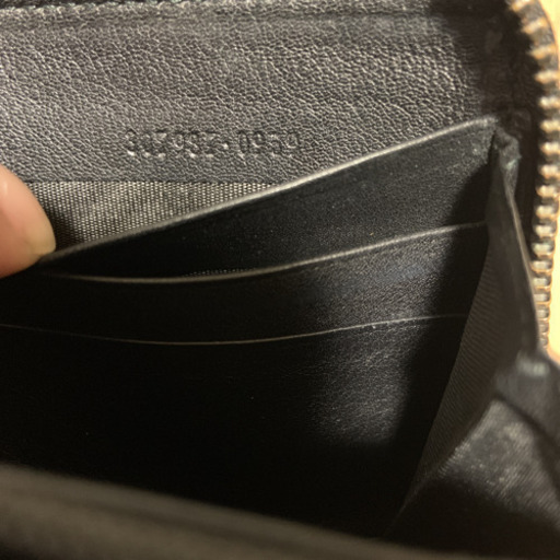 GUCCI グッチ GG シマ レザー ラウンドファスナー 長財布
