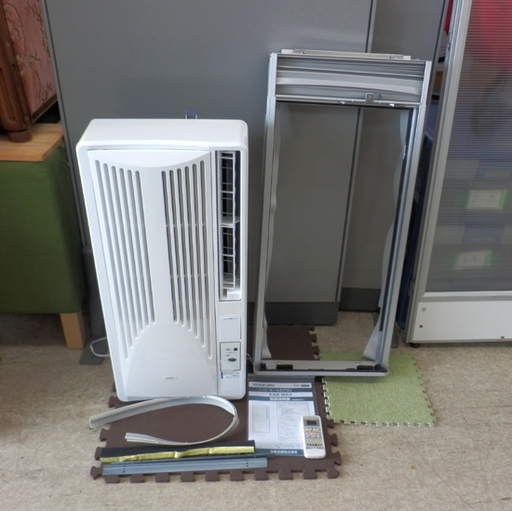 PayPay対応 コイズミ 窓用エアコン ルームエアコン KAW-1662 2016年製 窓枠付き  KOUIZMI 札幌市西区西野