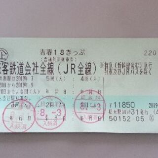 青春18きっぷ２回分の画像