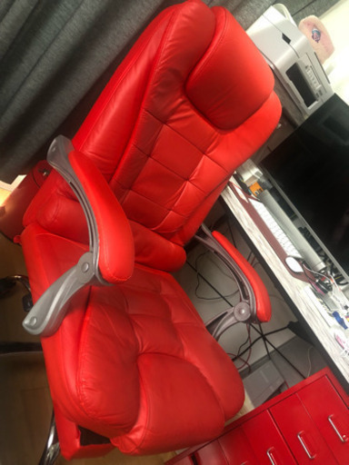 本革社長椅子 定価35,000円 オフィスチェア レッド