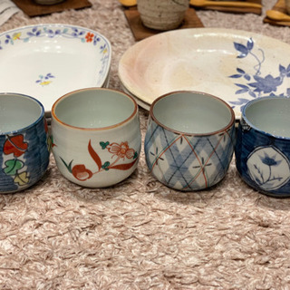 たち吉 長皿24cm×3・丸深皿24.5cm×2＆湯のみ4点セット
