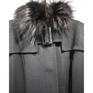 FOXEY_BOUTIQUE (フォクシーブティック) フォックスファー付きコート サイズ:42 カシミヤ100% アウター・ジャケットの画像