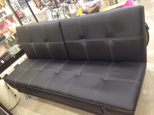 ブラック　ソファベッド　リクライニング　福岡 糸島 唐津　0815-01