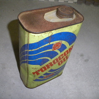 古いオイル缶（空缶）当時物の画像