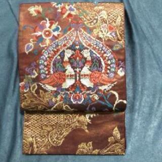 高級👘逸品 正絹袋帯 向孔雀 ★六通 フォーマル 美品の画像