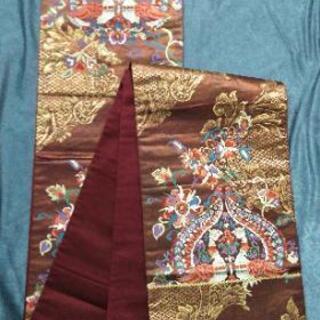 高級👘逸品 正絹袋帯 向孔雀 ★六通 フォーマル 美品の画像
