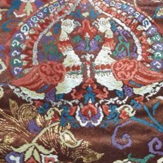 高級👘逸品 正絹袋帯 向孔雀 ★六通 フォーマル 美品の画像
