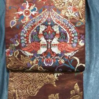 高級👘逸品 正絹袋帯 向孔雀 ★六通 フォーマル 美品の画像