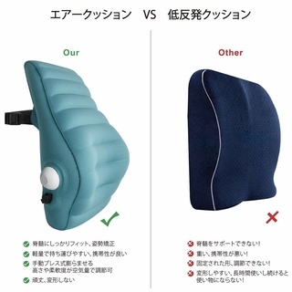 エアークッション 腰痛防止 取付バンド調節可能 姿勢 猫背 対策の画像