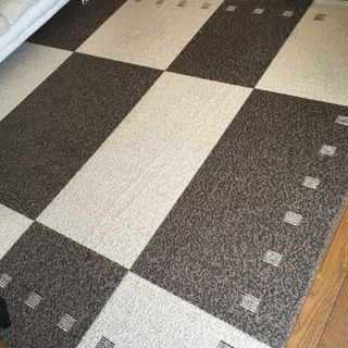 取引中 カーペット ベージュ×ブラウン 毛足の短い