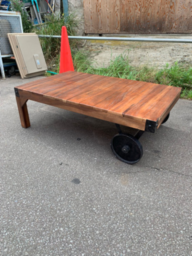 センターテーブル ヴィンテージ 車輪付き trolley table (トロリーテーブル)