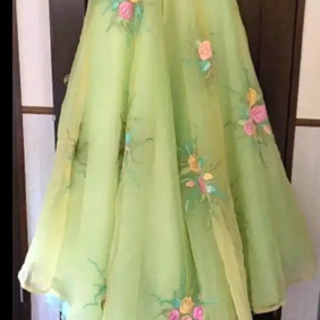 ♡  桂由美 ウェディング カラードレス 緑 花柄  ♡の画像