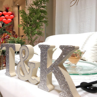 結婚式 イニシャルオブジェ 【T &K】ストーン デコ