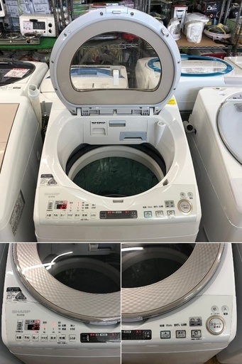美品【 SHARP 】シャープ プラズマクラスター搭載 洗濯9.0㎏/乾燥4.5㎏ 洗濯乾燥機 防臭効果 Ag+イオンコート 穴なしサイクロン洗浄 ES-TX950