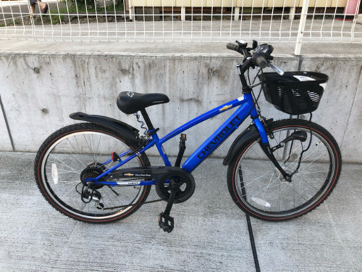 シボレー 24インチ 6段変速 男の子 子供 自転車 ブルー