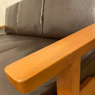 大幅値下げ★北欧デザインレザーソファ　3人がけの画像