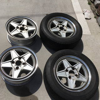 中古 15インチアルミ E-ウイング4本+ポテンザRE71 2本...