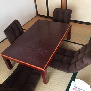 こたつと折りたたみ式の座椅子のセット 無料