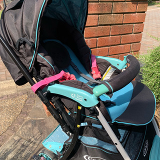 【お話中^_^】GRACO ブルーのドット柄が可愛いベビーカー ...