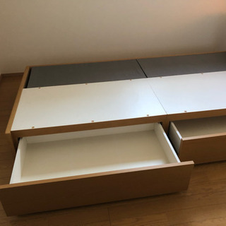 収納引き出し付きシングルベッド フレームの画像