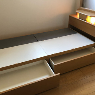 収納引き出し付きシングルベッド フレーム