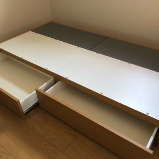 収納引き出し付きシングルベッド フレームの画像