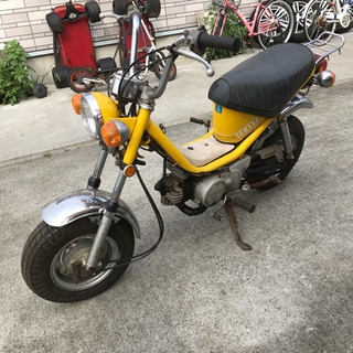 宮城県仙台市❗️ ヤマハ チャッピー ミニバイク 旧車 レストアベース 黄色 イエロー ヴィンテージ ビンテージ 昭和レトロ CHAPPY 50 チャピィの画像