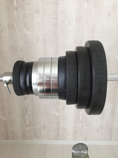 受付終了 ベンチプレスセット 85.5キロセット セーフティー付き 写真のもので全てになります