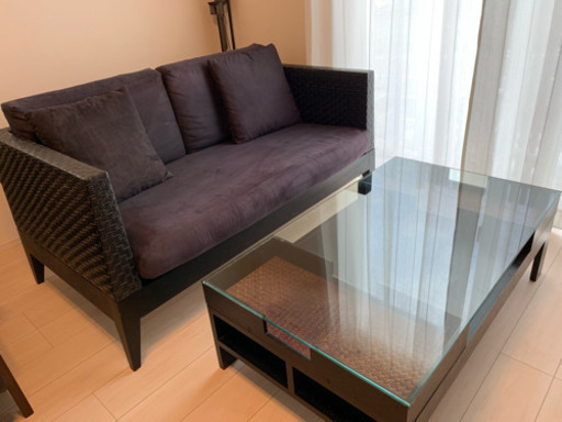 【セット割引】テーブル ソファ セット アジアン バリ風 高級感