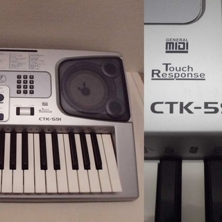 CASIO キーボード 電子ピアノ 61鍵盤 CTK-591 本体のみ ★アダプター無し★ 電池で動作OK 中古品 JM4604)【取りに来られる方限定】の画像