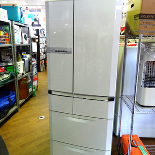 キッチン・家電◆三菱ノンフロン冷凍冷蔵庫◆MR-E57S-PS1　6ドア　フレンチドア　565L　2011年製　シルバー　USED 