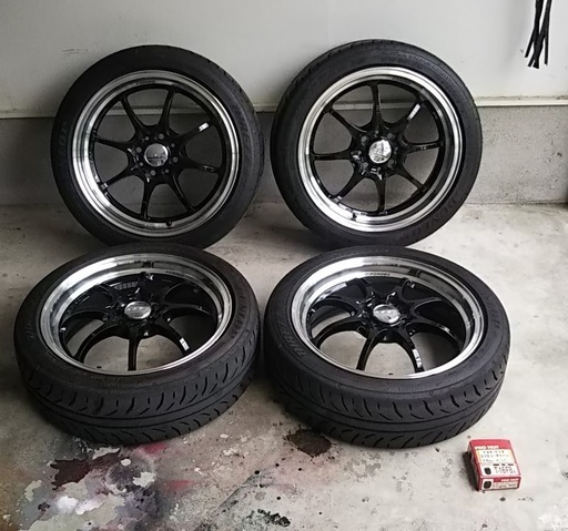 中古 レイズ鍛造アルミホイール CE28KCR・タイヤ DIREZZA Z3 4本set