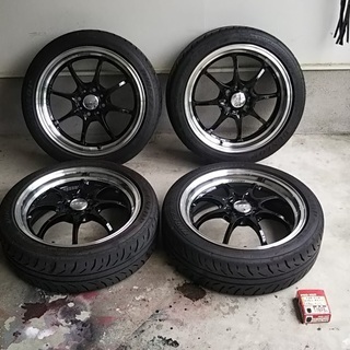 中古 レイズ鍛造アルミホイール CE28KCR・タイヤ DIREZZA Z3 4本set