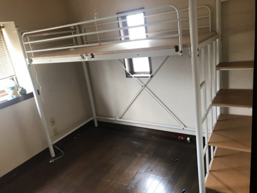 階段付きロフトベッド(シングルサイズ)【値下げ】【取引中】