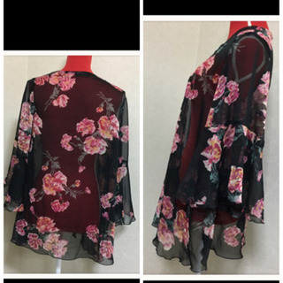 ご購入者様決定[rienda]カーディガン  鮮やか♡シフォン♡フレアスリーブ♡ＬサイズOKの画像