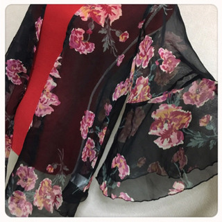 ご購入者様決定[rienda]カーディガン  鮮やか♡シフォン♡フレアスリーブ♡ＬサイズOKの画像