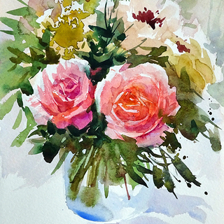 透明水彩で「花」を描きませんか？ 無料体験レッスン！