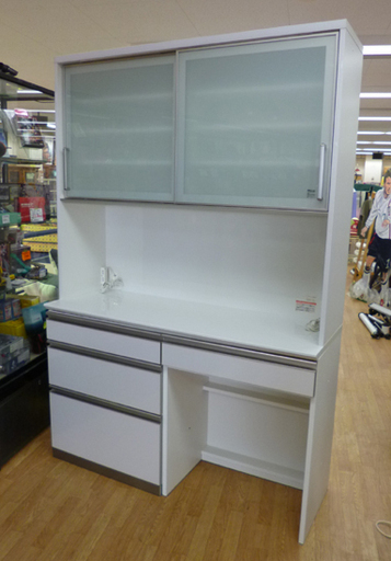 ACアヤノ レンジボード キッチンボード 食器収納 稼働棚 幅140.2×奥行48.5×高さ209cm 飛散防止フィルム ソフトクローズ ホワイト 綾野製作所☆ PayPay(ペイペイ)決済可能 ☆ 札幌市 清田区 平岡