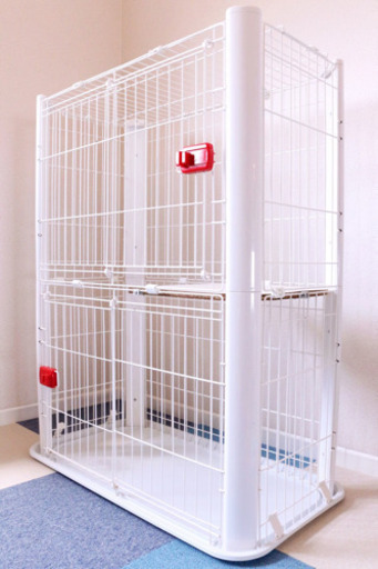 キャットケージ 2段 ホワイト アイリスオーヤマ