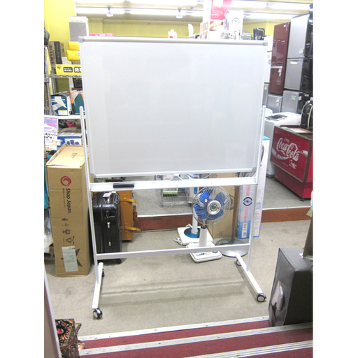 札幌 両面 回転式 ホワイトボード 幅約128cm キャスター＆イレイザー付き 分解可能