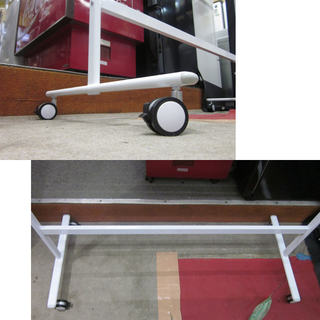 札幌 両面 回転式 ホワイトボード 幅約128cm キャスター＆イレイザー付き 分解可能