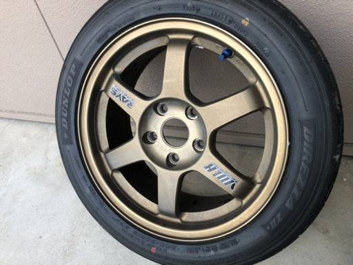 【2本】TE37 7j+42 16インチ 114.3 5H zⅡ☆205/50r16付