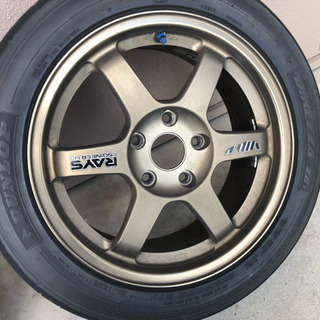 【2本】TE37 7j+42 16インチ 114.3 5H zⅡ☆205/50r16付の画像
