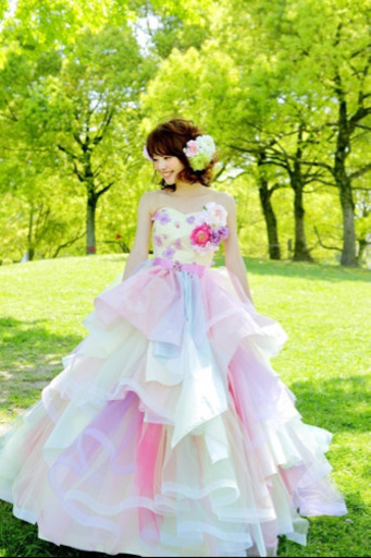 レインボー カラードレス wedding