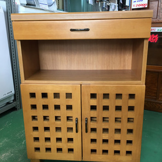 パイン材のファックス台　引き出し2段　中古品 パイン材のファックス台 引き出し2段 中古品