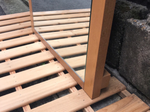 天然木スタンドミラー 大#姿見