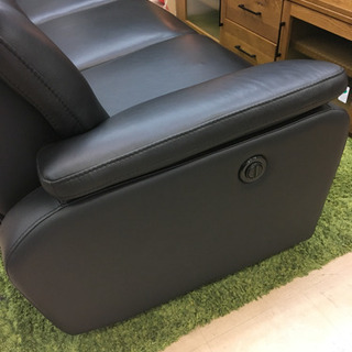 IDC 大塚家具 電動 リクライニングソファ レザー 3P ソファ ブラック