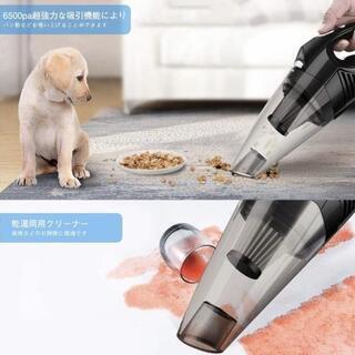 PUP Joint 車用掃除機 ハンディクリーナー コードレス ステンレス フィルター LEDライト付き 6500PA超強吸引力 乾湿両用クリーナー 小型 軽量 多機能 小型 家庭 車用 掃除機 軽量 オフィス用 粉塵吸い上げの画像