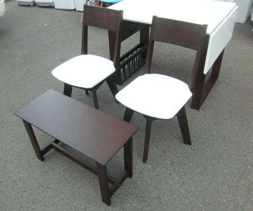 南12条店 バタフライタイプ ダイニングテーブルセット ベンチ+椅子2脚