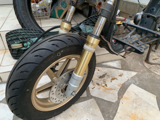 af63 z4 ゴールドフォーク リアホイール 新品タイヤ付！！